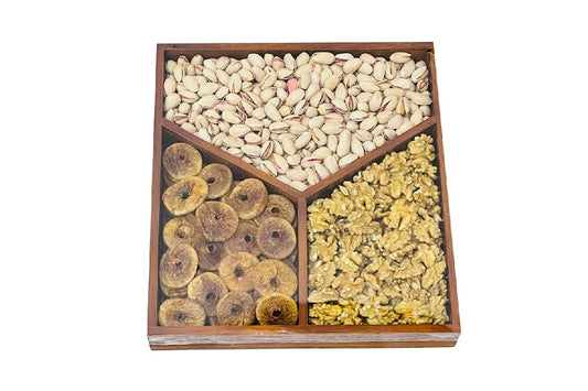 premium gift hamper with wooden gift box pistachios fig walnut best gift for marriage birthday and corporate event